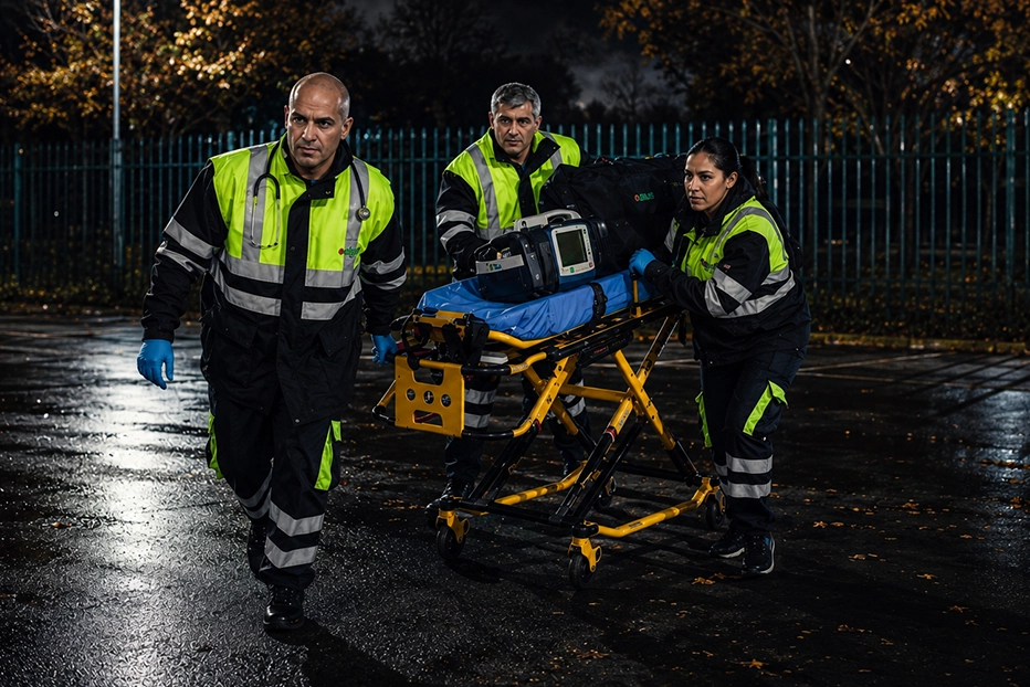 PARAMEDICOS CON CAMILLA